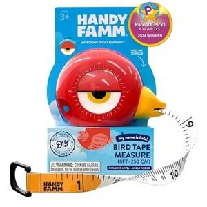 NEW Handy Famm Lola Ted Bird Tape Measure and Level 8 Feet
